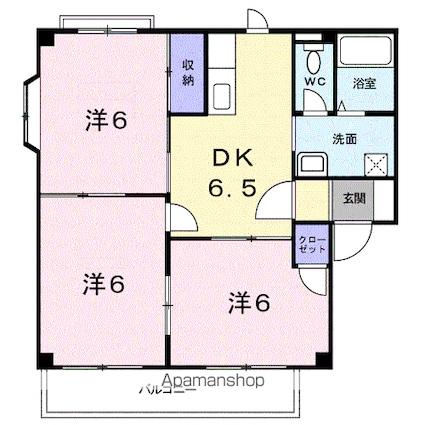 和歌山県和歌山市栄谷[3DK/53.32m2]の間取図