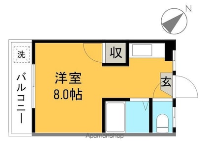 高知県高知市東雲町[1R/19.65m2]の間取図