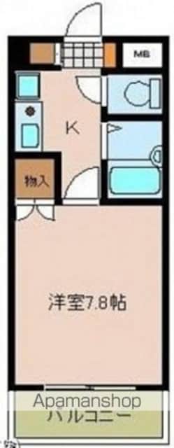 ドミトリー庚午壱番館[1K/23.8m2]の間取図