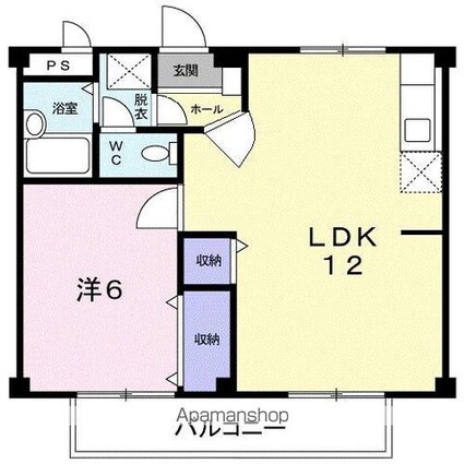 シティハイツ川地[1LDK/39.19m2]の間取図