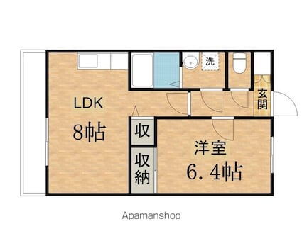 ディアコート・フレア[1LDK/39m2]の間取図