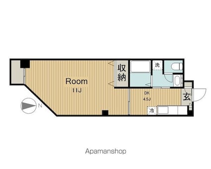 第１ジーオンビル[1DK/34.88m2]の間取図