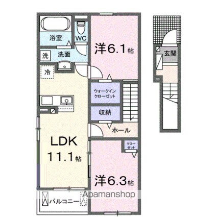 ヒカルサ鳥栖今泉サウス[2LDK/58.6m2]の間取図