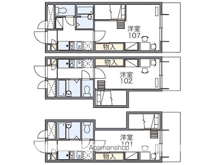 レオパレス駒場東大前[1K/19.87m2]の間取図