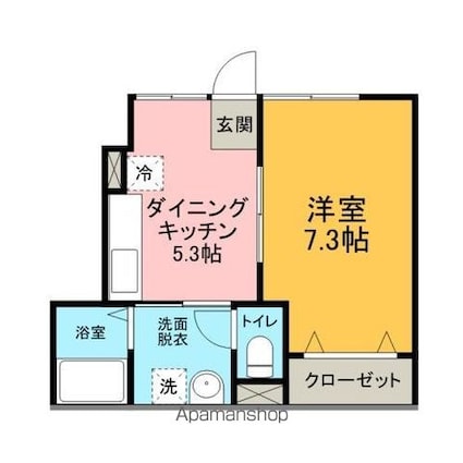 ドゥミマーレＫ[1DK/30.9m2]の間取図