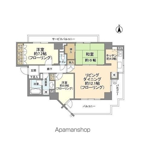 リーセントヒルズパークフロントＡ棟の間取り