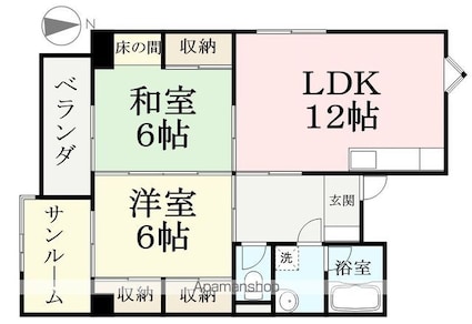ロイヤルハイム成和[2LDK/68.64m2]の間取図