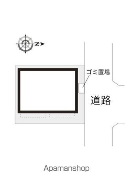 レオパレスグリーン[1K/14.44m2]の配置図