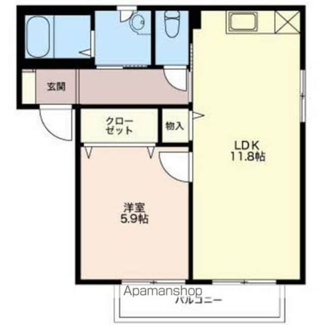センチュリーコート高宮[1LDK/42.8m2]の間取図