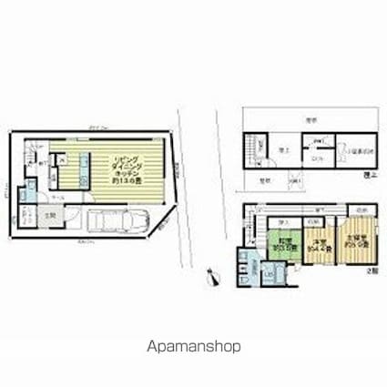世田谷区下馬６丁目戸建[3LDK/94.59m2]の間取図