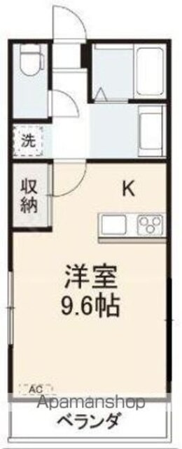 香川県高松市塩上町３丁目[1K/37.2m2]の間取図