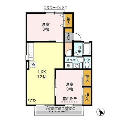 ヴィラセレッソ[2LDK/53.3m2]の間取図