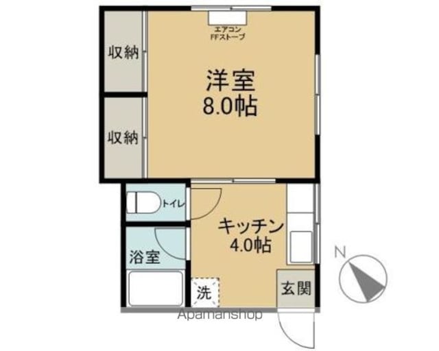 メゾンハッシュＢ[1K/26.91m2]の間取図