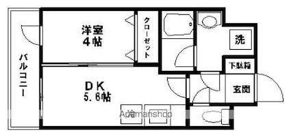 エルスタンザ子平町[1DK/26.64m2]の間取図