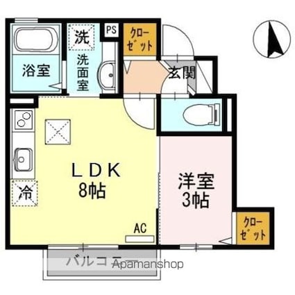 ベルツリー上川原[1LDK/29.1m2]の間取図
