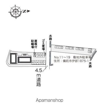 レオパレス伊部[1K/23.18m2]の駐車場