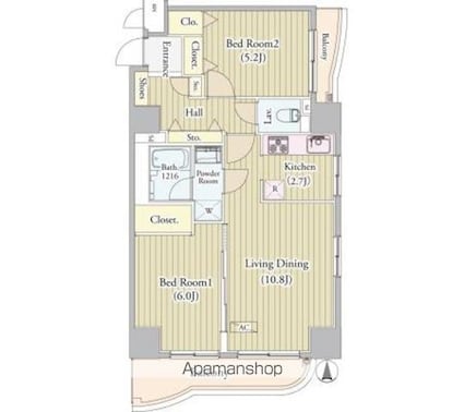 センテニアルタワー[2LDK/59.26m2]の間取図