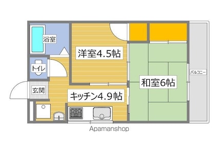山ヱハイツ[2K/32.4m2]の間取図