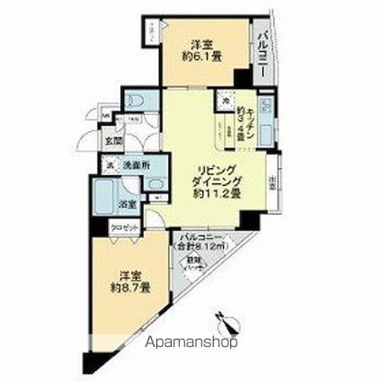 アムフラット蔵前ステーションフロント[2LDK/62.72m2]の間取図