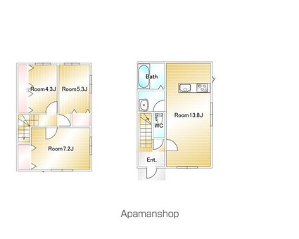 岩手県紫波郡矢巾町大字南矢幅第１３地割[3LDK/72.87m2]の間取図