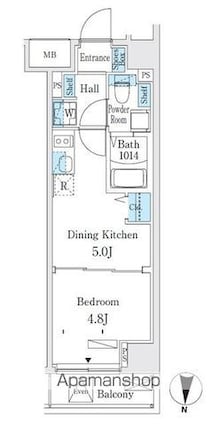 クラリティア板橋本町[1DK/25.49m2]の間取図