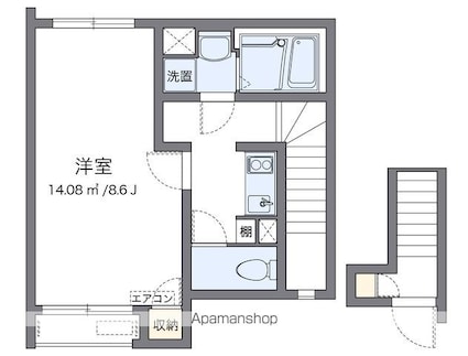 クレイノマンダリーナ[1K/29.58m2]の間取図