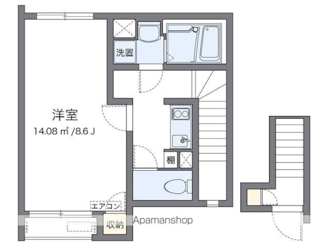 クレイノマンダリーナ[1K/29.58m2]の間取図
