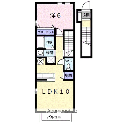 愛媛県松山市北条[1LDK/41.98m2]の間取図