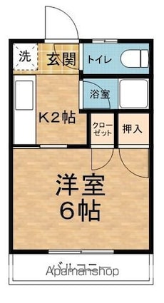 カサ・アサマ[1K/19.8m2]の間取図
