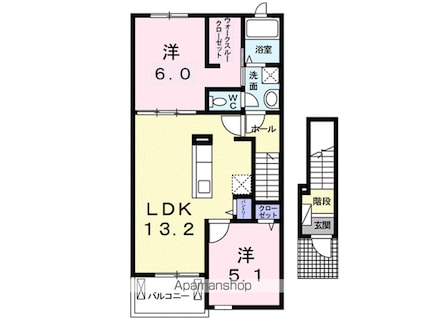 トラスト　Ⅰ[2LDK/58.7m2]の間取図