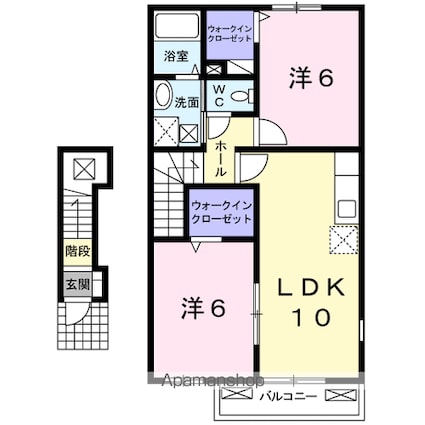 コージー・プレイス[2LDK/54.85m2]の間取図