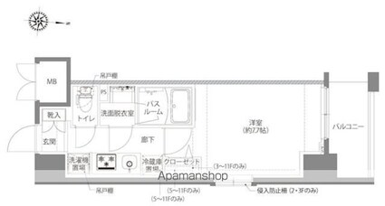 ＡＥＬＬ亀有[1K/27.05m2]の間取図