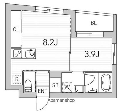 東京都中野区中野５丁目[1LDK/30.17m2]の間取図