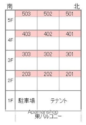 ビームス[1DK/36.5m2]の配置図
