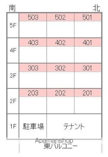ビームス[1DK/36.5m2]の配置図