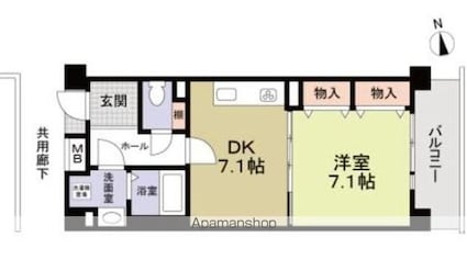 コーポレート武蔵境[1DK/40.49m2]の間取図