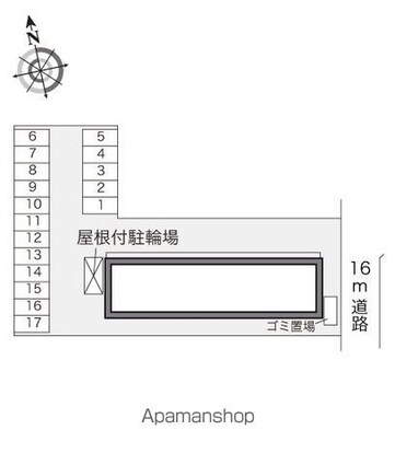 レオパレスどりーむＳⅡ[1K/26.08m2]の配置図