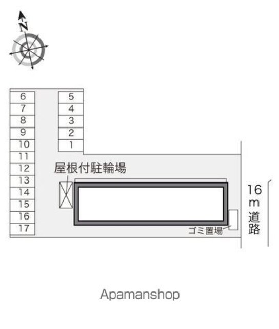 レオパレスどりーむＳⅡ[1K/26.08m2]の配置図