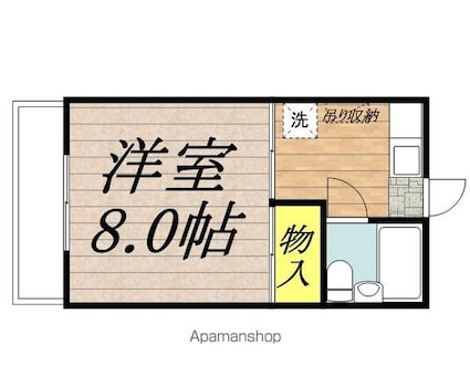 クリスタルマンション[1K/22.05m2]の間取図