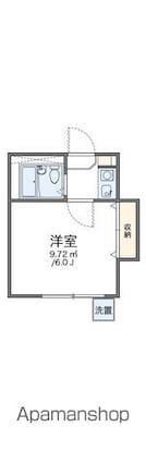 レオパレス雑餉隈３[1K/15.27m2]の間取図