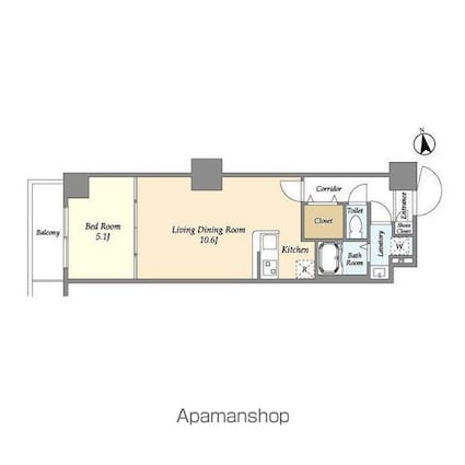 アルファコート西新井[1LDK/40.97m2]の間取図