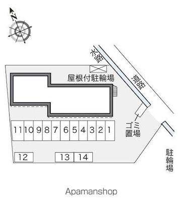 レオパレスすみれ[1K/23.18m2]の配置図