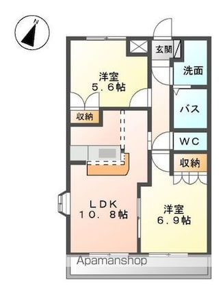 Ｔｉａｒｅ[2LDK/54m2]の間取図