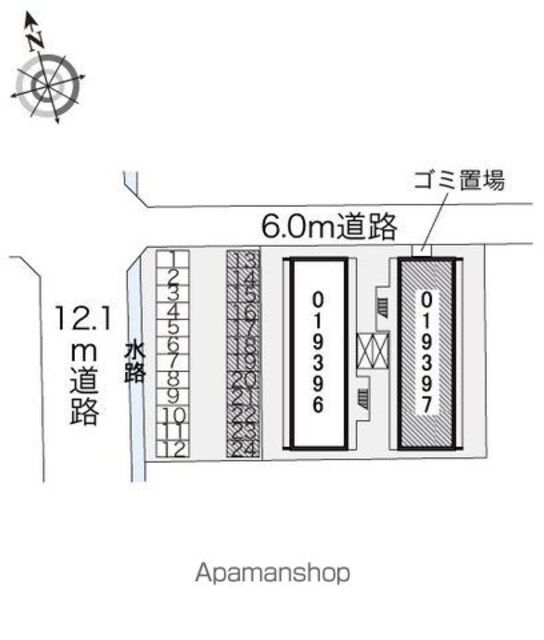 レオパレスｃｒａｎｅⅠ[1K/23.18m2]の配置図