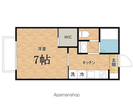 サクシード[1K/24.71m2]の間取図