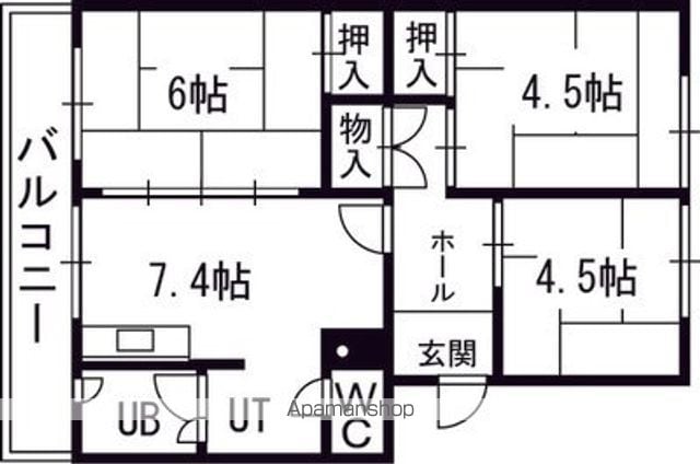 札幌西月寒団地6号棟の間取り写真