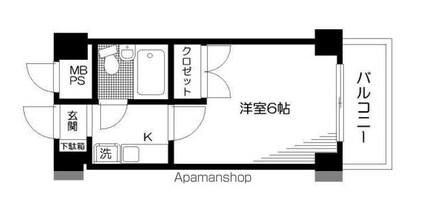 日神パレステージ新宿御苑[1K/17.68m2]の間取図