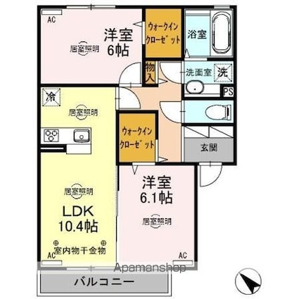 グローラ[2LDK/57.63m2]の間取図