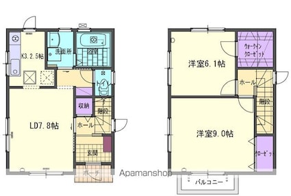 プレミスト常盤台　Ｂ[2LDK/67.48m2]の間取図