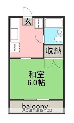 ハイツフリージア[1K/20.4m2]の間取図